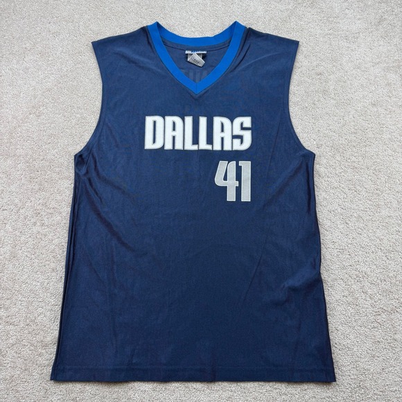 NBA Other - NBA Mens Large Basketball Jersey Navy Dallas Mavericks Dirk Nowitzki 41